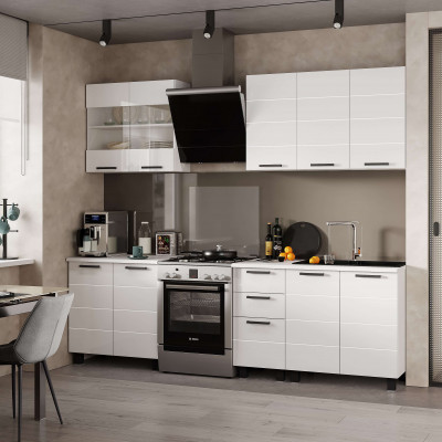 Кухня 2,0м &quot;Дина&quot; белый/белый глянец МДФ