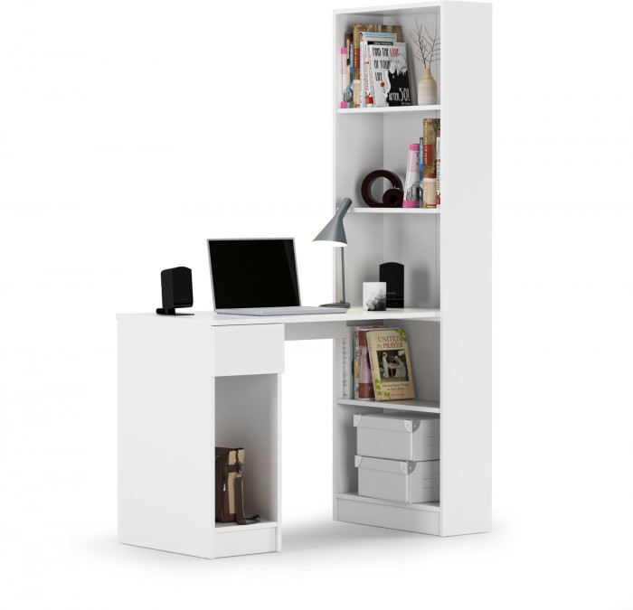 Лайт Шкаф комбинированный 10.01 (Стол письменный), цвет белый гладкий, ШхГхВ 115,3х58,2х179 см., универсальная сборка(обязательно крепление к стене)