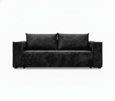 Диван-кровать Лофт Люкс Плюш с подсветкой, еврокнижка, 140х195, черный