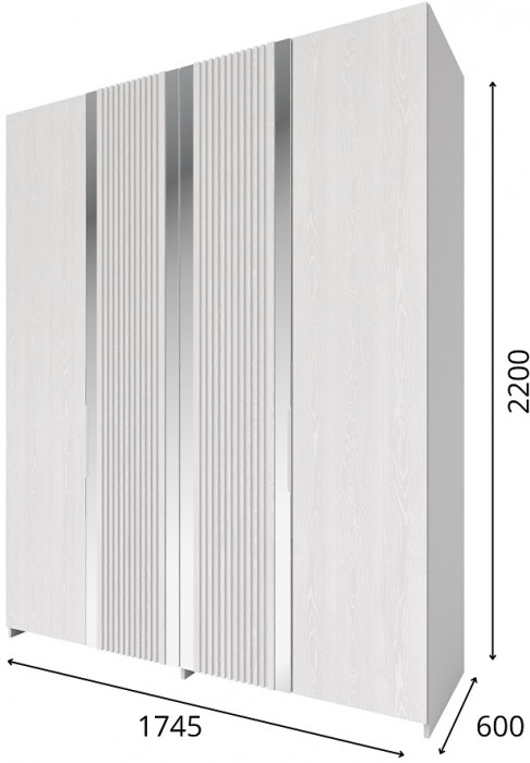 Модульная спальня "Харди", композиция 1 - Белый текстурный/Ясень белый