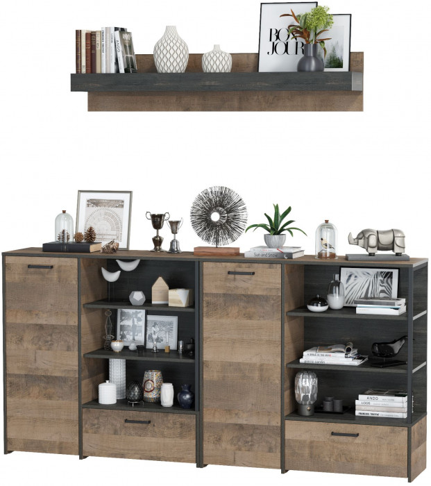 Трувор Гостиная 001, дуб гранж песочный/интра