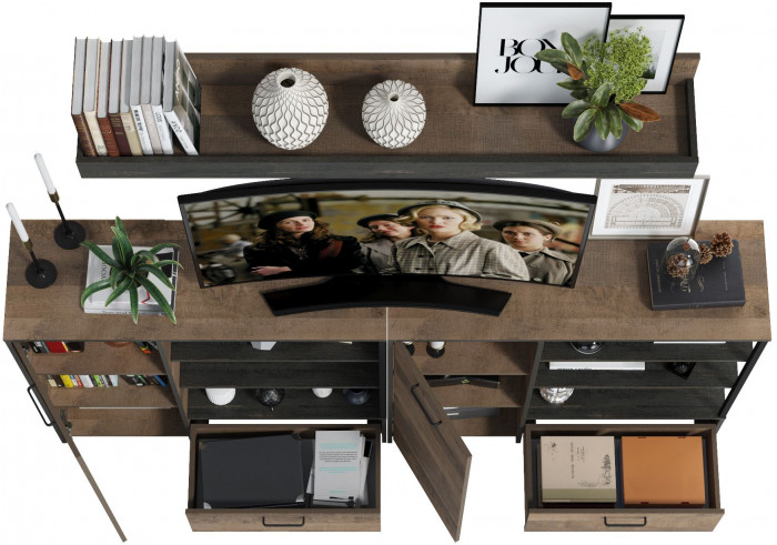 Трувор Гостиная 001, дуб гранж песочный/интра