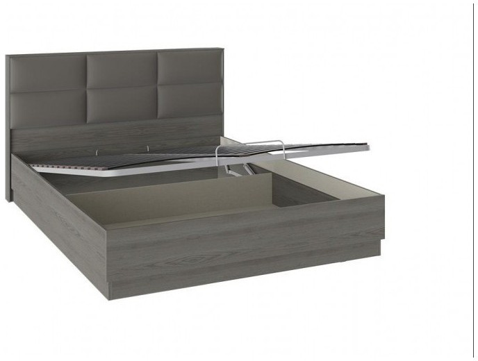 Либерти СМ-297.01.002 Кровать с подъемным механизмом и мягкой спинкой (1600) (Хадсон/Ткань Грей)
