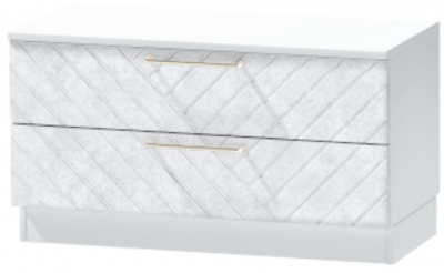 Тумба-5 прикроватная напольная "Иннэс-7", Белый/Бетон снежный