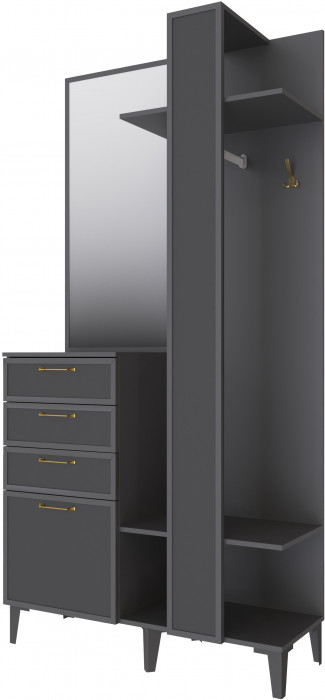 Модульная Прихожая Толедо, композиция 2, Графит серый