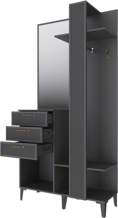 Модульная Прихожая Толедо, композиция 2, Графит серый