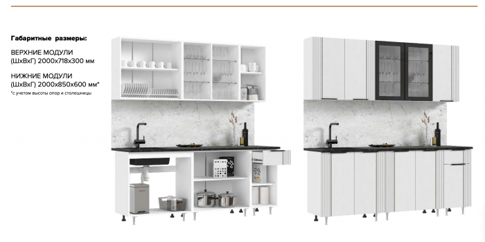 Кухня Виктория 2,0м Пластер индиго/белый