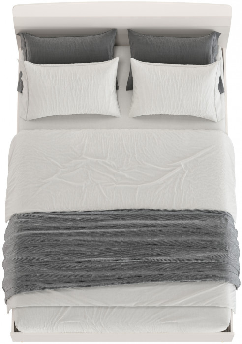 Афина Спальня 4-22911к.с. Кровать 1400, цвет кашемир серый, ШхГхВ 144,6х210,2х95,7 см., сп.м. 1400х2000 мм., б/м, основание есть - фанера, ножки: тик