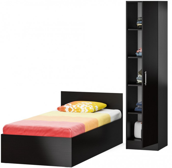 Кровать 0900 + Пенал Стандарт, венге