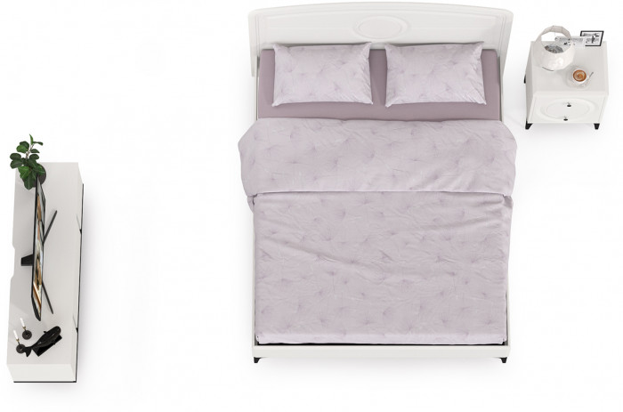 Валенсия Спальня № 11, ЛДСП белый шагрень/чёрный/МДФ белый шагрень