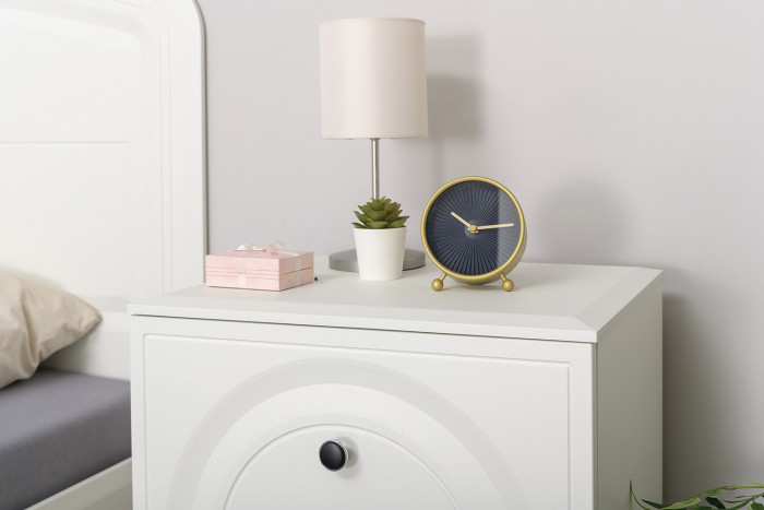 Валенсия Спальня № 11, ЛДСП белый шагрень/чёрный/МДФ белый шагрень