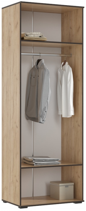 Тумба с зеркалом со шкафом 2-х ств.(800) Норд, Дуб крафт (Кромка ВЕНГЕ)