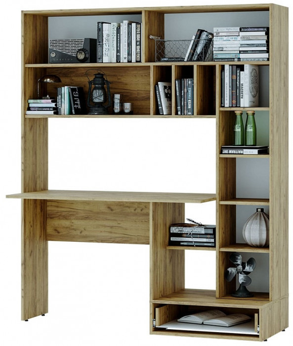 Стол письменный Техно, крафт/цемент