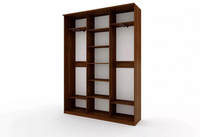 Шкаф купе Модерн 1776х450 3-х дверный 3-х секционный зеркальный венге