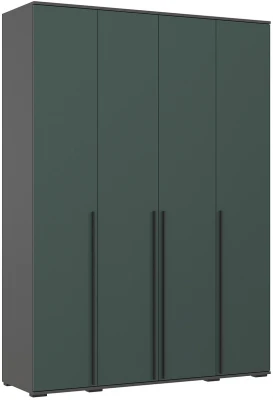 Норд Шкаф 4-х створчатый 1600, Графит/Изумрудный