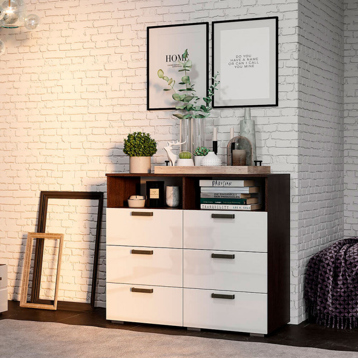 Комод "Азаро" венге/белый глянец