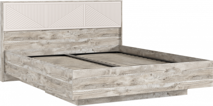 Сильвия Кровать парящая 1,6м (ортопед металл) с подсветкой Кашемир/Дуб Юкон, Дуб Юкон