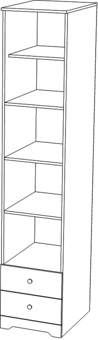 Стеллаж с 2-мя ящиками "Атланта" - Бетон пайн светлый
