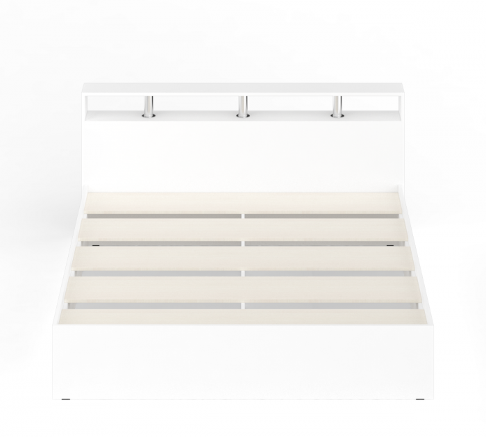 Камелия Кровать 1800, цвет белый, ШхГхВ 183,5х217х78,2 см., сп.м. 1800х2000 мм., без матраса, основание есть