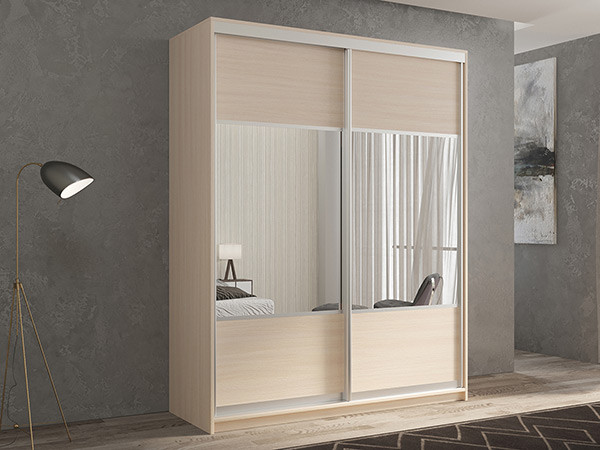 Шкаф-купе Кааппи 6 Дуб молочный 140х60х230 см