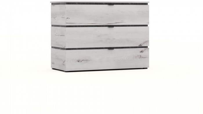 Комод 3 ящика "Ривьера" - Канадский дуб арктик/Бетон спаркс