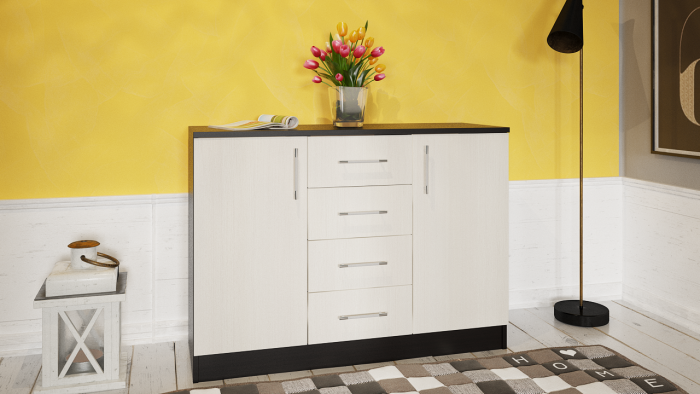 Комод СВК № 2, цвет венге/дуб лоредо, ШхГхВ 120х44х87 см. (Комод Стандарт № 2)