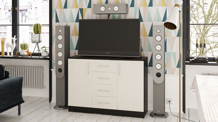 Комод СВК № 2, цвет венге/дуб лоредо, ШхГхВ 120х44х87 см. (Комод Стандарт № 2)