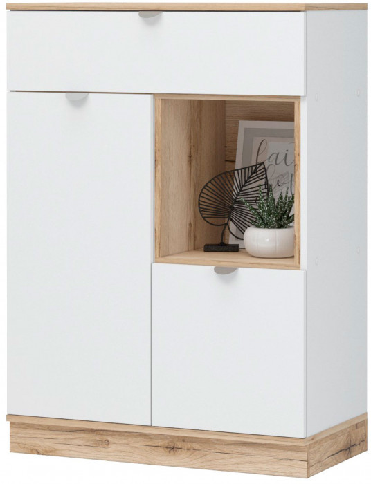 Юкки КМ-800 Комод 1 ящик Дуб делано/Белый