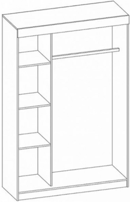 Бася Шкаф-купе с антресолью (Дуб крафт белый/Графит)