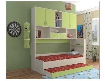 Дельта-21.03 Детская кровать с антресолью, Салатовый