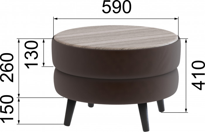 Стол журнальный "Рамус", Коричневый/МДФ сандал белый