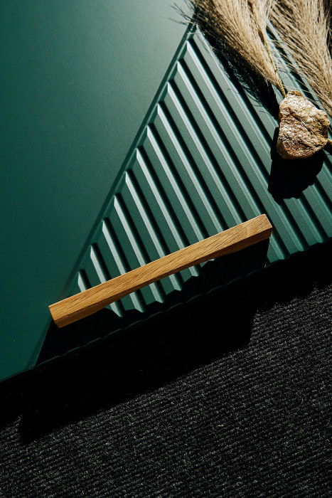 Кухня Ирис 2,0м (490) Компановка №2 Дуб Крафт/Браш Мени Грин (Дуб вотан)