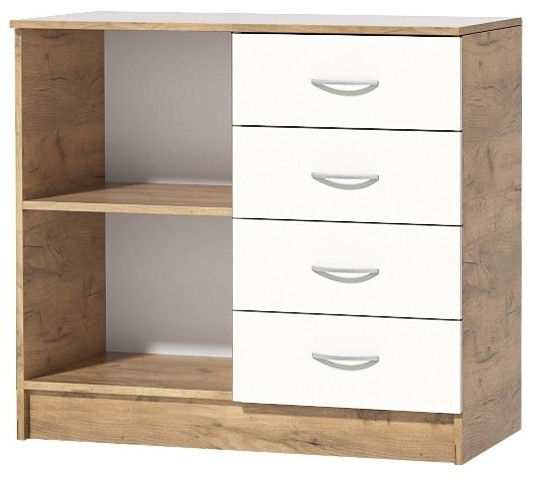 Кэт-7 Комод 1 створка, ящики (Крафт золотой / Графит)