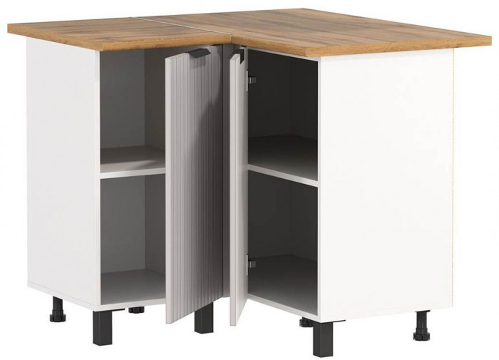 Кухня Венера угловая 1000 х 1000 МДФ Кашемир фрезерованный