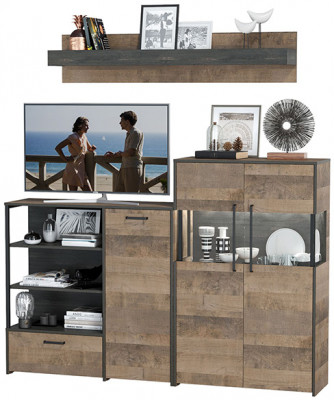 Трувор Гостиная 006, дуб гранж песочный/интра