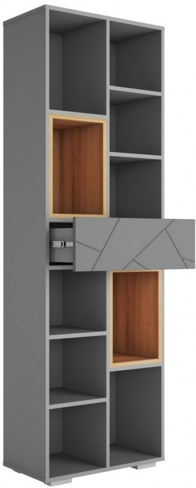 ГРАНЖ Стеллаж СЖ-001 (Серый шифер/Крафт золотой / Графит софт)