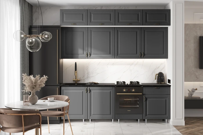 Кухня Престиж 2,4м Графит софт