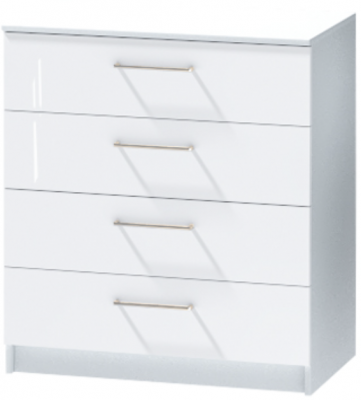 Комод №1 "Иннэс-7", Белый/Белый глянец