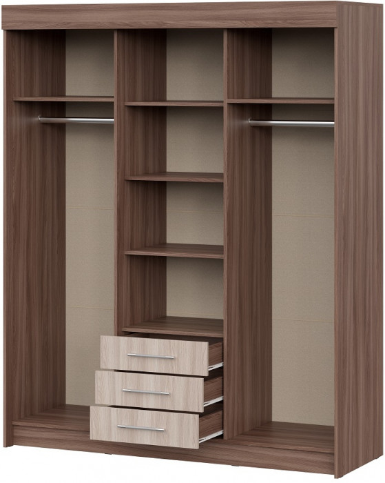 Шкаф-купе Фортуна, ясень шимо темный/ясень шимо светлый