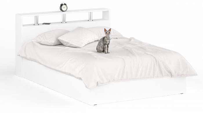 Камелия Кровать 1400 + две тумбы, белый