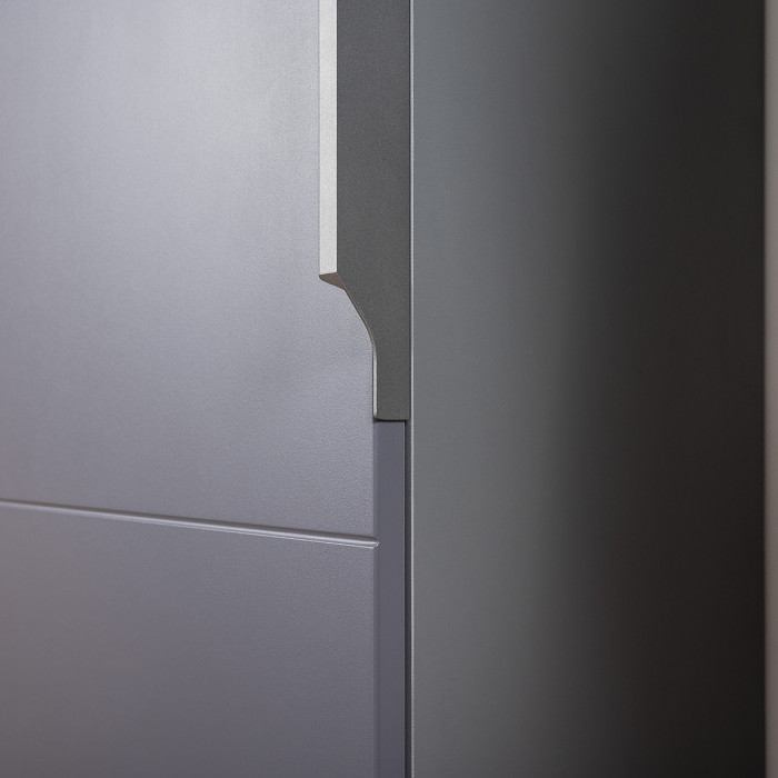 Октава Набор шкафов 01, цвет серый графит/дуб крафт золотой/фасады МДФ серый графит, ШхГхВ 128,8х35,3х197,6 см., универсальная сборка