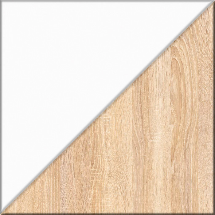 Прихожая П-6 Компоновка № 45, цвет дуб сонома/фасады МДФ белое дерево фрезеровка прованс, ШхГхВ 150х50х210 см., универсальная сборка