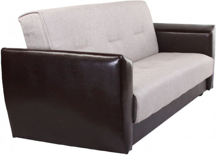 Диван-кровать Амстердам, 120х190, книжка, рогожка/экокожа, бежевый