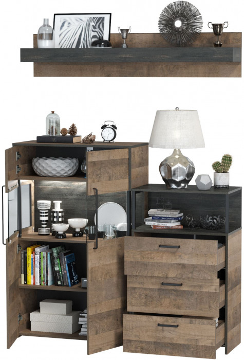 Трувор Гостиная 007, дуб гранж песочный/интра