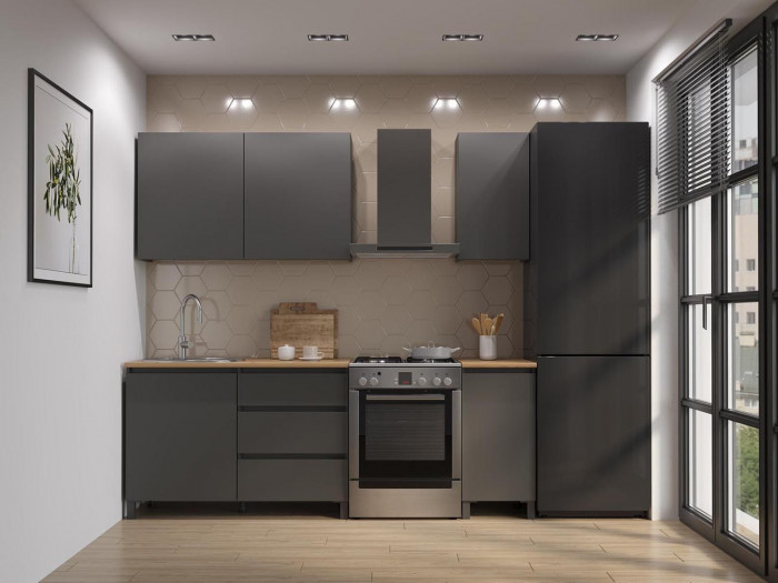 Кухня София 1600 диамант серый