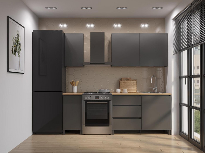 Кухня София 1600 диамант серый