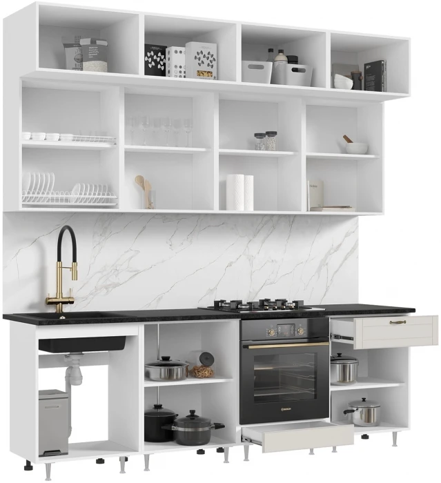 Кухня Престиж 2,4м Браш Лайт Грей