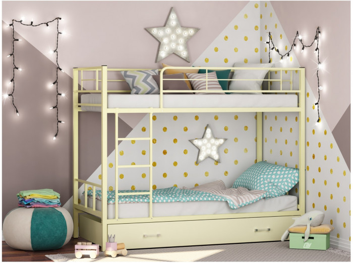 Двухъярусная кровать Севилья 2Я (Слоновая кость, Венге)