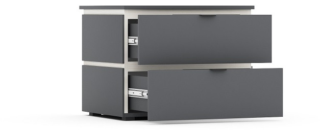 Тумба прикроватная "Ривьера" - Ясень снежный/Графит