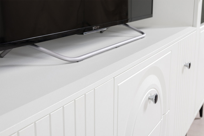 Валенсия Спальня № 42, цвет ЛДСП белый шагрень/МДФ белый шагрень/ткань велутто 19, ортопед есть, сп. м. 1600х2000 мм., б/м